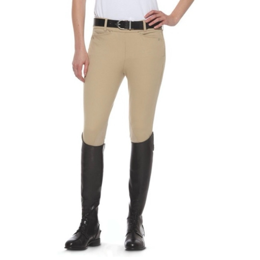 Ariat Heritage Performer Low Rise Front Zip Euro Seat Knee Patch In Tan Size 34R